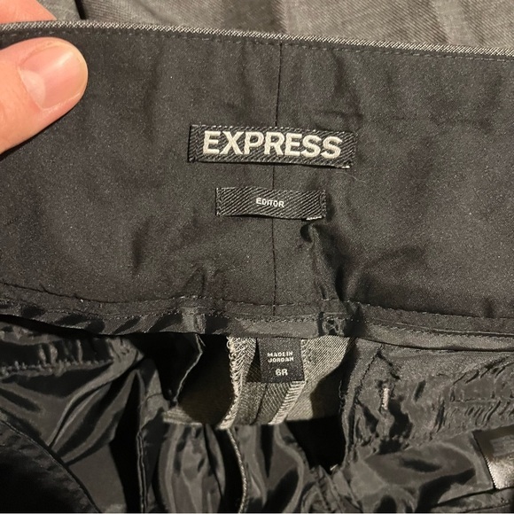 Express Editor Pants 6R Flare Legs Low Rise Gray Business Career - Picture 5 of 10